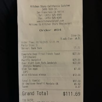 Kitchen Story - The damage - Breakfast & Brunch Near Me - San Francisco, California Kitchen Story - The damage - Breakfast & Brunch Near Me - San Francisco, California