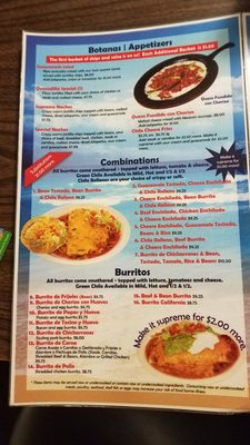 Menu photo 7 Chuladas Mexican Restaurant Denver, CO