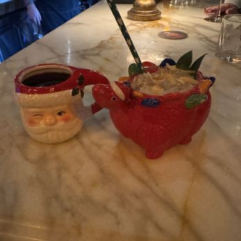 Forgotten Tonic - Mulled wine and a holiday drink, all served in fun holiday mugs - Wine Bars Near Me - Saint Augustine, Florida