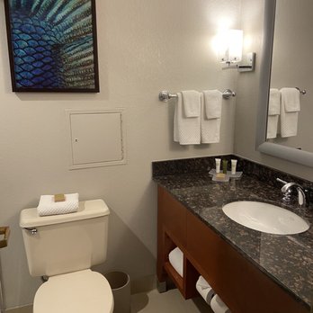 Hilton Anchorage - Bathroom is a tad small but fully functional. And clean. - Hotels Near Me - Anchorage, Alaska Hilton Anchorage - Bathroom is a tad small but fully functional. And clean. - Hotels Near Me - Anchorage, Alaska