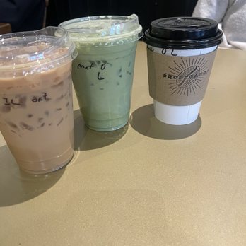 Propaganda Coffee - Iced matcha latte, pistachio latte and a lavender oat latte - Vegan Near Me - Lakewood, Ohio Propaganda Coffee - Iced matcha latte, pistachio latte and a lavender oat latte - Vegan Near Me - Lakewood, Ohio