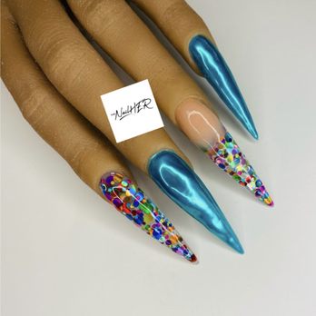 The NailHER - Extreme long ecapsulated acrylic nails with chrome. - Nail Technicians Near Me - Chester, Virginia The NailHER - Extreme long ecapsulated acrylic nails with chrome. - Nail Technicians Near Me - Chester, Virginia