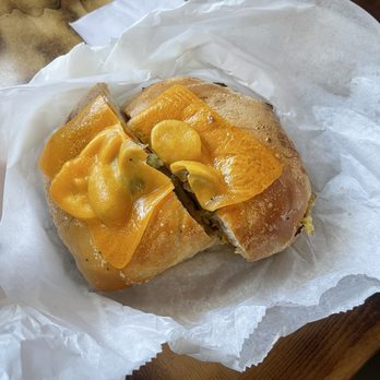 Mimi & Coco Bagels And Bakery - Jalapeño cheese bagel with egg and cheese - Bakeries Near Me - Queens, New York Mimi & Coco Bagels And Bakery - Jalapeño cheese bagel with egg and cheese - Bakeries Near Me - Queens, New York
