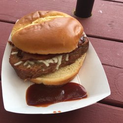 Mr T’s Smoke Shack - Smoked meatloaf sandwich.