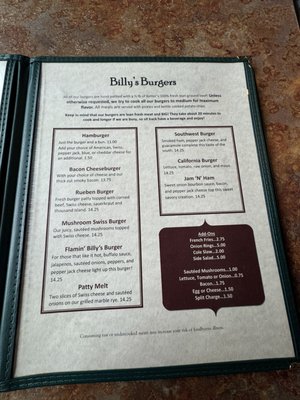 Menu photo 1 Billy's Corner Bar Vergas, MN Menu photo 1 Billy's Corner Bar Vergas, MN
