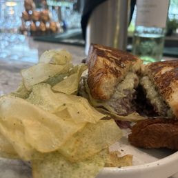 Lamb Burger w/ Yuca Chips Lamb Burger w/ Yuca Chips