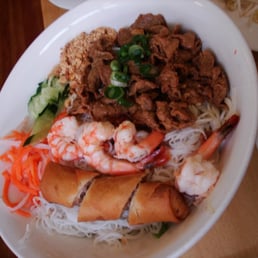 Photo of Blossom - Los Angeles, CA, United States. #23: cold vermicelli - shrimp, egg roll, and grilled lemongrass steak