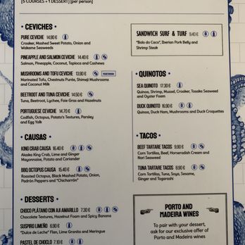 A Cevicheria - Menu 1/2020 - Gastropubs Near Me - Lisbon, 11