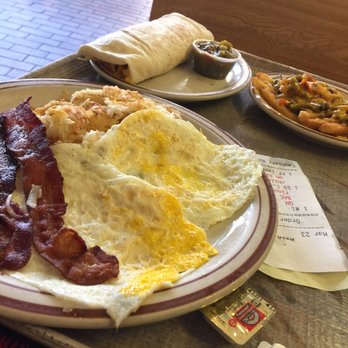 Frontier - My breakfast combo plate, my wife's carne burrito and our chili cheese fries to split! - Mexican Near Me - Albuquerque, New Mexico