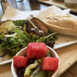 Brunch Quiche. Delicious. The salad dressing was perfect to balance the savory quiche. The fruit was fresh and sweet. Brunch Quiche. Delicious. The salad dressing was perfect to balance the savory quiche. The fruit was fresh and sweet.