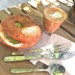 Bagel and my Cortado