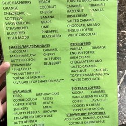 McTwist - Ice cream and iced coffee menu