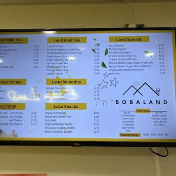 Bobaland - Menu Part 1 of 2 - Bubble Tea Near Me - West Covina, California Bobaland - Menu Part 1 of 2 - Bubble Tea Near Me - West Covina, California