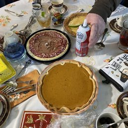 This is a photo of our Thanksgiving dessert offerings which I enjoyed thanks to top care from CVS Pharmacy