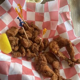 fried shrimp and coleslaw