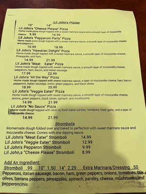Menu photo 2 Lil John's Pizzeria Sevierville, TN Menu photo 2 Lil John's Pizzeria Sevierville, TN