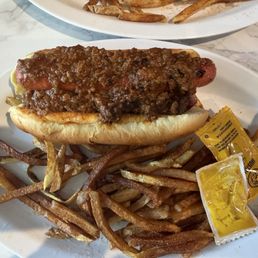 Chili Dog and Fries Chili Dog and Fries