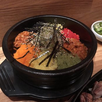 GUPJI - Fish rice bowl before it was mixed. It's delicious but be careful it is spicy for those mild-loving folks. - Korean Near Me - Flushing, New York GUPJI - Fish rice bowl before it was mixed. It's delicious but be careful it is spicy for those mild-loving folks. - Korean Near Me - Flushing, New York