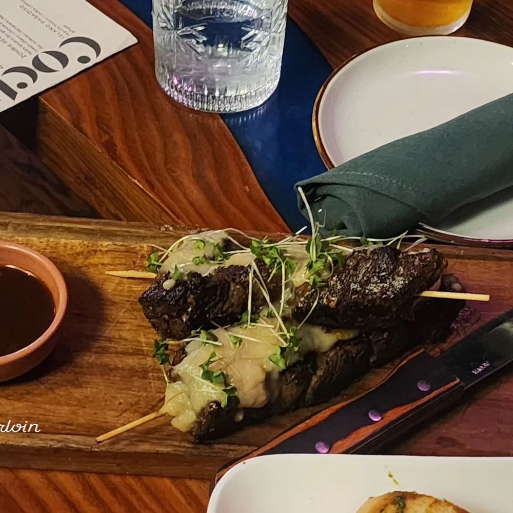Sobre Mesa - Beef Sirloin Skewers - Cocktail Bars Near Me - Oakland, California Sobre Mesa - Beef Sirloin Skewers - Cocktail Bars Near Me - Oakland, California