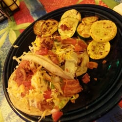 Chicken Club Tacos & sauteed zucchini & squash