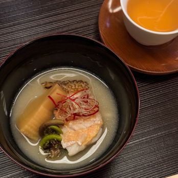 Tsukimi - Amadai soup with bamboo shoots and fiddlehead - Japanese Near Me - New York, New York
