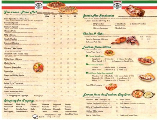 Menu photo 4 Brothers Pizza San Francisco, CA Menu photo 4 Brothers Pizza San Francisco, CA