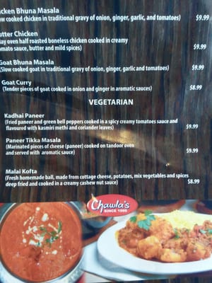 Menu photo 4 Chawla's Brampton, ON