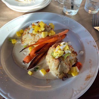 River Mill - Crab cake with vegetables. - New American Near Me - Lynbrook, New York