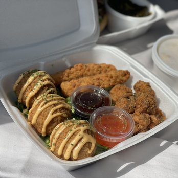 Lindiana's Southern Vegan Kitchen - Boudain Balls Cauli-nuggets Tenders - Vegan Near Me - Houston, Texas Lindiana's Southern Vegan Kitchen - Boudain Balls Cauli-nuggets Tenders - Vegan Near Me - Houston, Texas