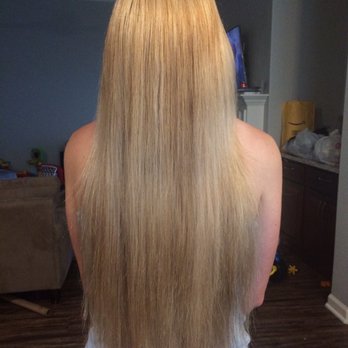 Serenity Salon - This is my head leaned back to see the color difference from my scalp to the lower part of my hair. - Hair Stylists Near Me - Little Rock, Arkansas