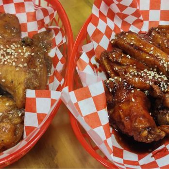 BigSpoon Korean Restaurant - Chili & garlic chicken (left) soy glaze chicken (right) - Korean Near Me - San Jose, California BigSpoon Korean Restaurant - Chili & garlic chicken (left) soy glaze chicken (right) - Korean Near Me - San Jose, California