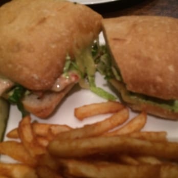 Hill City Grill - Grilled chicken on ciabatta with pesto mayo and fries - Bars Near Me - Oneonta, New York Hill City Grill - Grilled chicken on ciabatta with pesto mayo and fries - Bars Near Me - Oneonta, New York