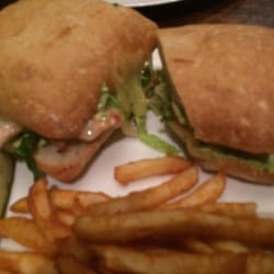 Hill City Grill - Grilled chicken on ciabatta with pesto mayo and fries