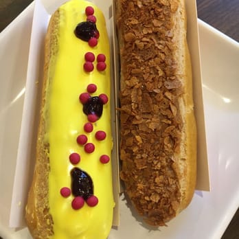Eclair Bakery - Left: passion fruit Right: hazelnut - Bakeries Near Me - New York, New York Eclair Bakery - Left: passion fruit Right: hazelnut - Bakeries Near Me - New York, New York