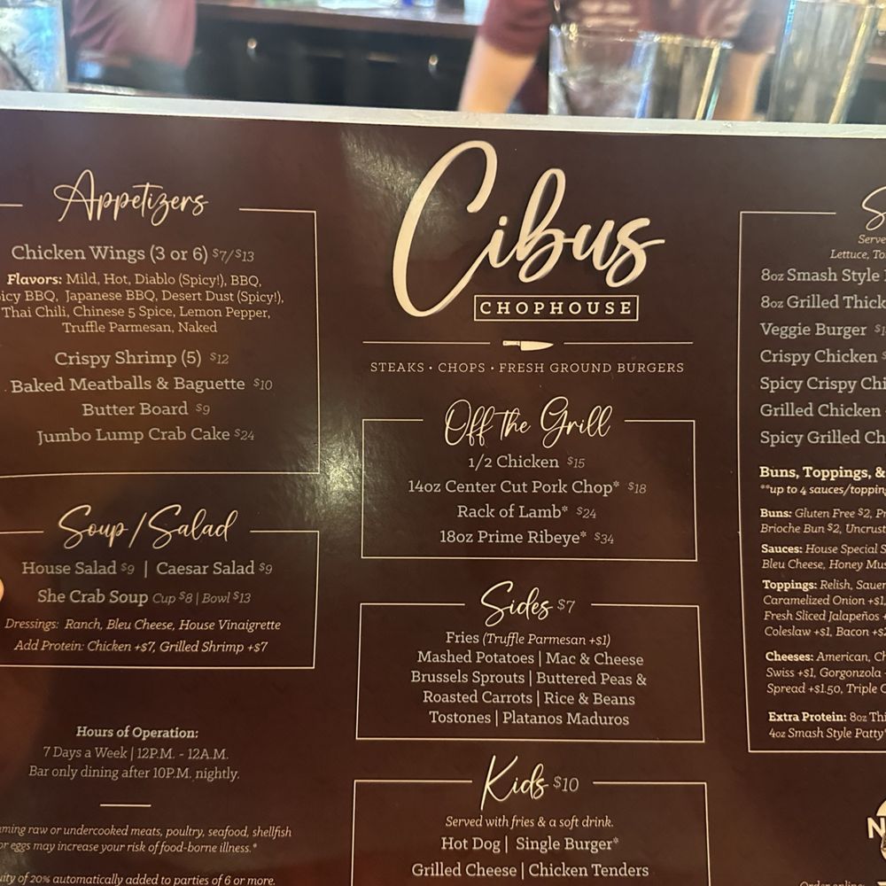 Cibus Chophouse - Menu - American Near Me - Hampton, Virginia