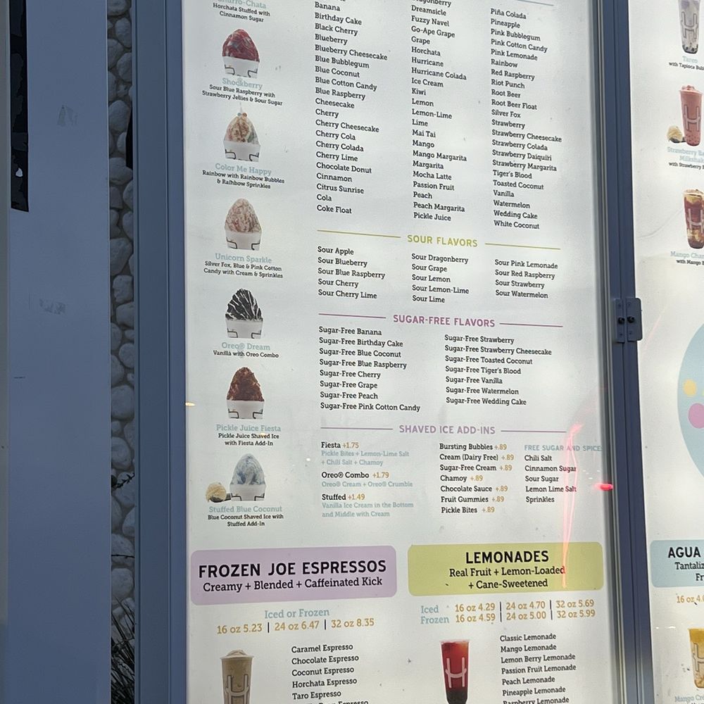 Happy's Shaved Ice - Shaved ice options - Bubble Tea Near Me - Lubbock, Texas