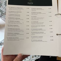 La Bella - Menu