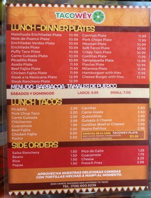 Menu photo 1 Taco Wëy Sa San Antonio, TX Menu photo 1 Taco Wëy Sa San Antonio, TX