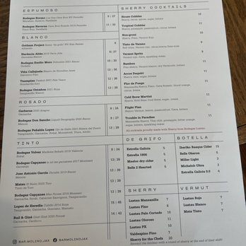 Bar Molino - Menu - Tapas/Small Plates Near Me - Jacksonville, Florida Bar Molino - Menu - Tapas/Small Plates Near Me - Jacksonville, Florida