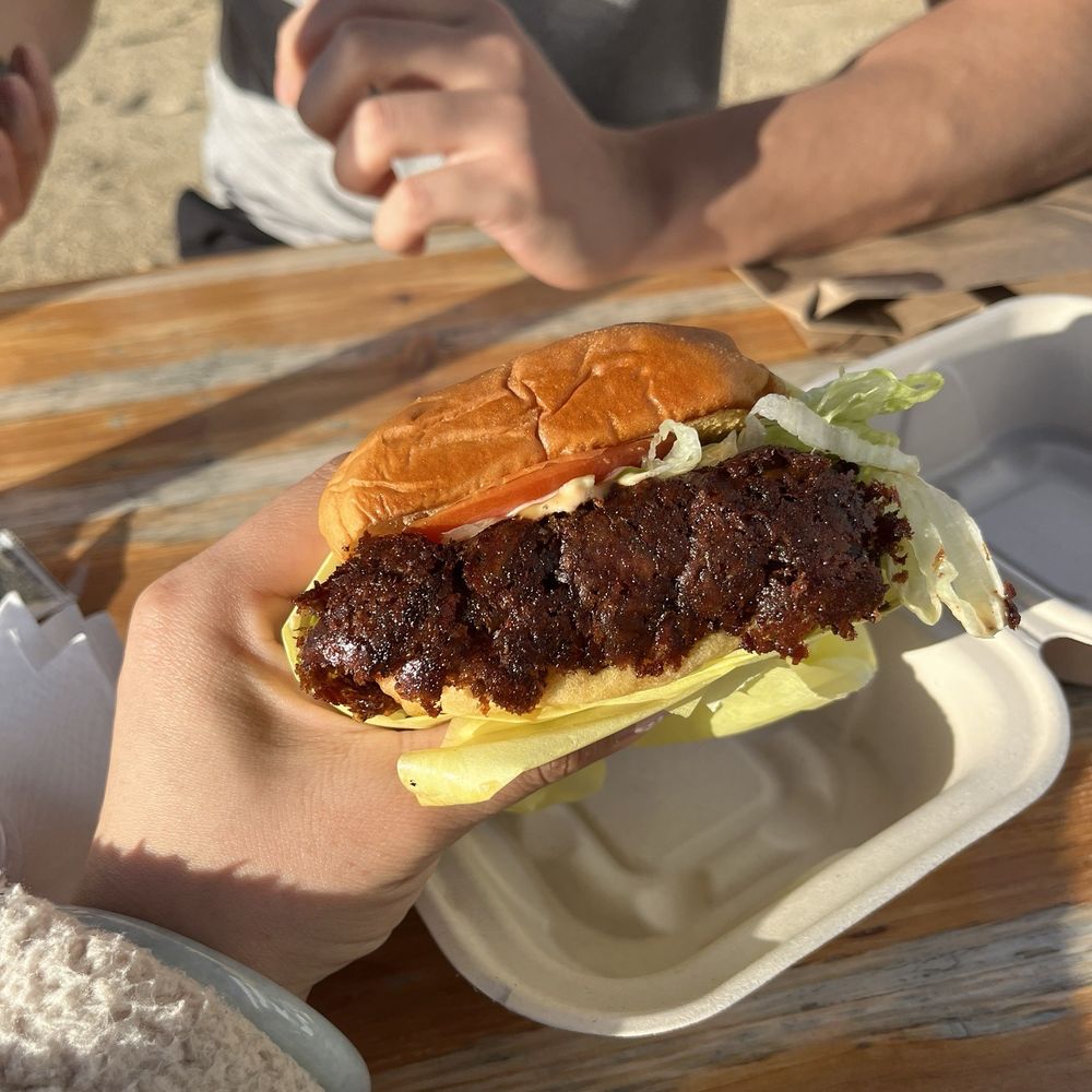 Smack Burgers - Baydestrian burger with sauce on side - Burgers Near Me - San Jose, California