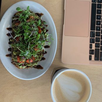 Lighthouse Coffee - Avocado toast and vanilla latte. - Coffee & Tea Near Me - Santa Barbara, California
