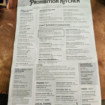 Prohibition Kitchen - Menu - Bars Near Me - St. Augustine, Florida Prohibition Kitchen - Menu - Bars Near Me - St. Augustine, Florida
