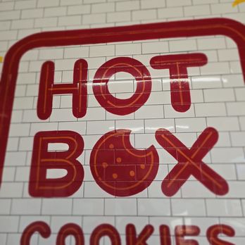 Hot Box Cookies - a red and white sign - Desserts Near Me - O'Fallon, Illinois Hot Box Cookies - a red and white sign - Desserts Near Me - O'Fallon, Illinois