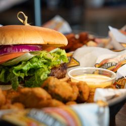 Craven Wings - Hand Patted Burger with Fried Pickles