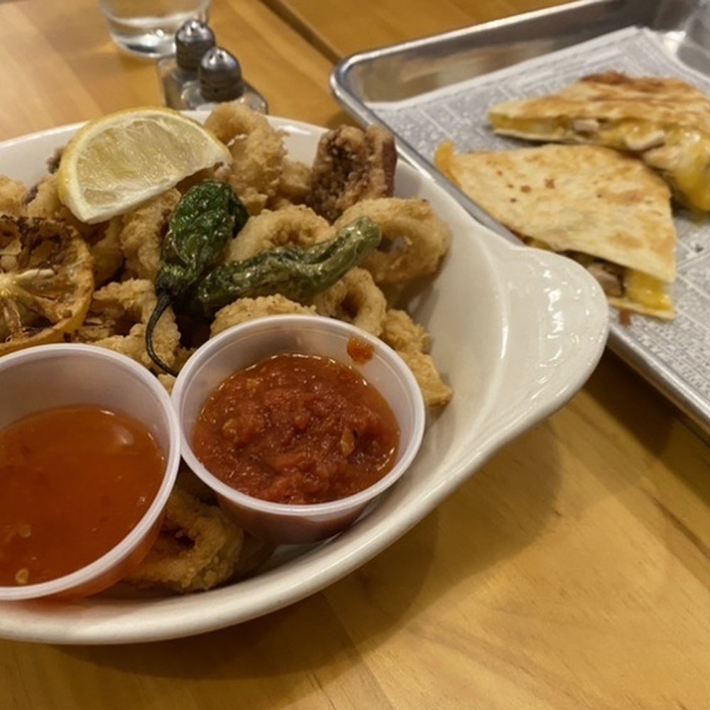 MTK Lobster House - Calamari and quesadilla appetizers. Yummy! - Seafood Near Me - Montauk, New York MTK Lobster House - Calamari and quesadilla appetizers. Yummy! - Seafood Near Me - Montauk, New York