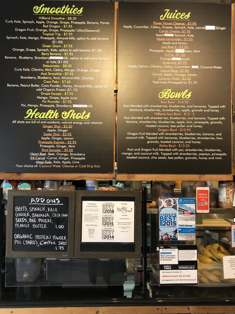 Hiblend Health Bar Cafe Updated Covid 19 Hours Services 1247 Photos 604 Reviews Juice Bars Smoothies 661 Keeaumoku St Honolulu Hi Restaurant Reviews Phone Number Menu Yelp