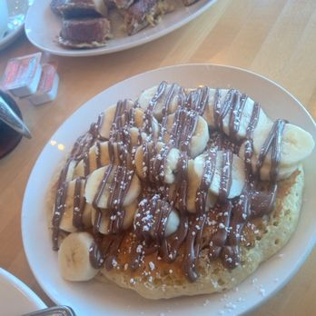 Jam + Toast - Banana pancakes and pecans with Nutella - Breakfast & Brunch Near Me - Irving, Texas