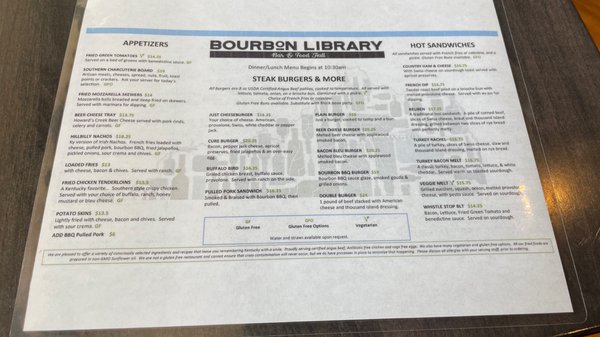 Menu photo 3 Bourbon Library Lexington, KY