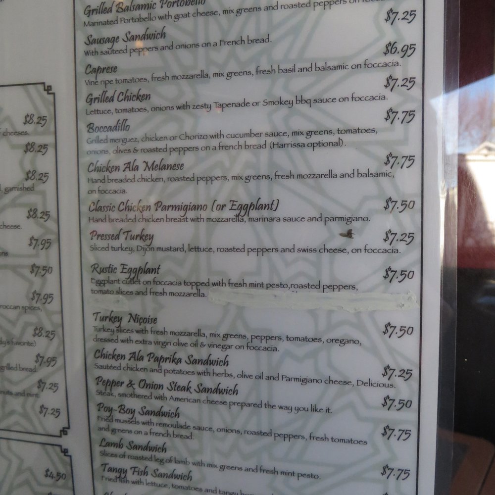 Cafe Paprika - Lunch sandwich menu at Cafe Paprika 1/2015 - Mediterranean Near Me - Bridgton, Maine