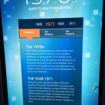 Intel Museum - 70's rapid growth in revenue - Museums Near Me - Santa Clara, California